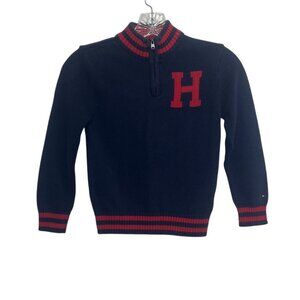 Tommy Hilfiger Kids Half Zip Sweater Size 6 Blue Red Cotton